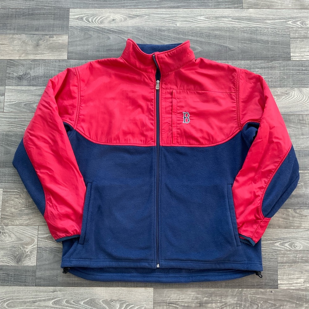 Majestic Boston Red Sox Jacket Men’s XL Navy Blue Red Full Zip Nylon Fleece MLB